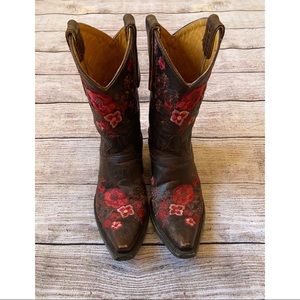 Old Gringo Cowboy / Cowgirl Boots With Red Floral